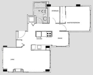 Executive One Bedroom Floor Plan
