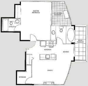 One Bedroom Penthouse Suite Floor Plan