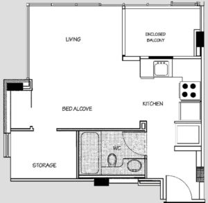 910 Beach Apartment Hotel Bachelor Suite Floor Plan